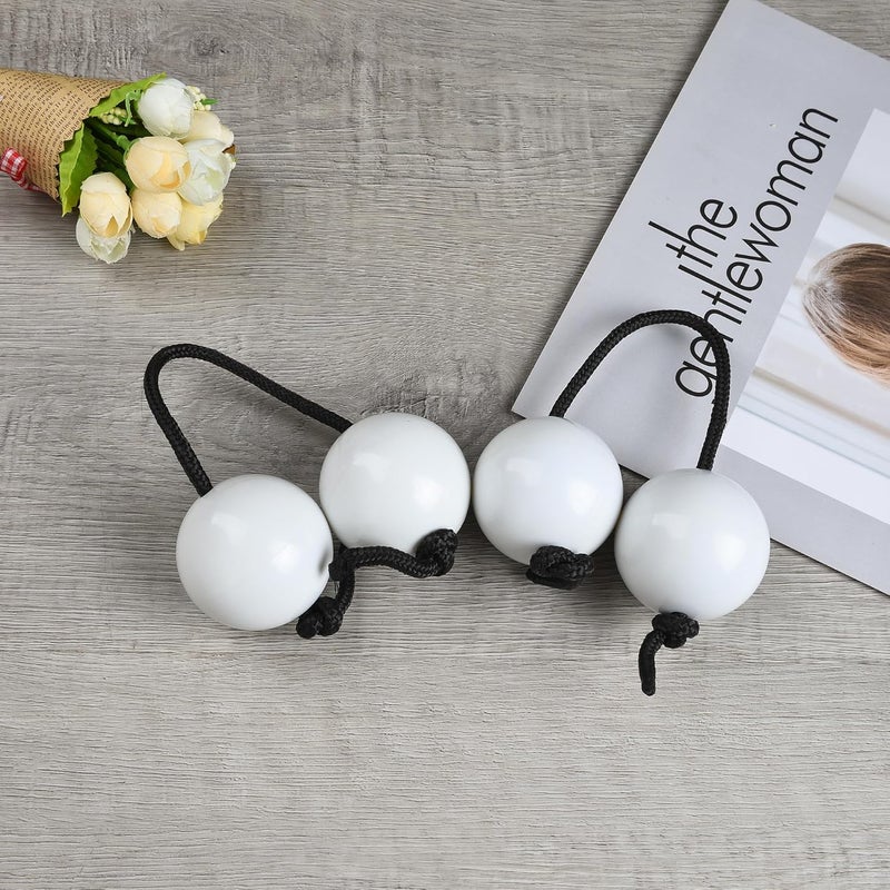 MGTECH 2Pcs Asalato Shakers, Kashaka Rhythmic Ball African Musical Instrument Aslatua Shakers, White - Image 5